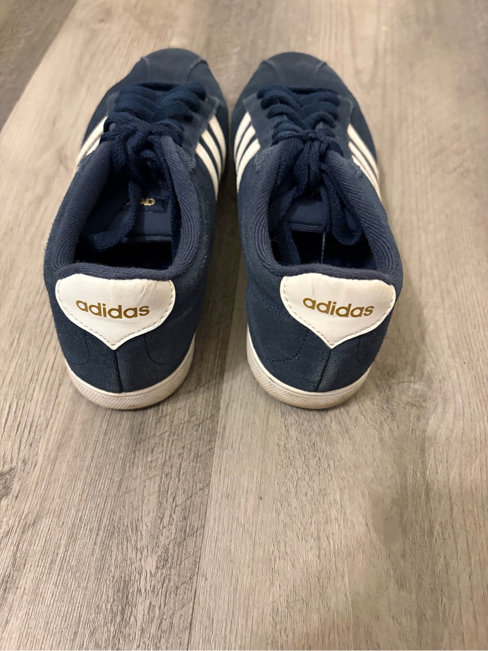 Adidas Navy Ortholite Float Women's Navy Suede with White Stripes Size 8.5 - Picture 2 of 6